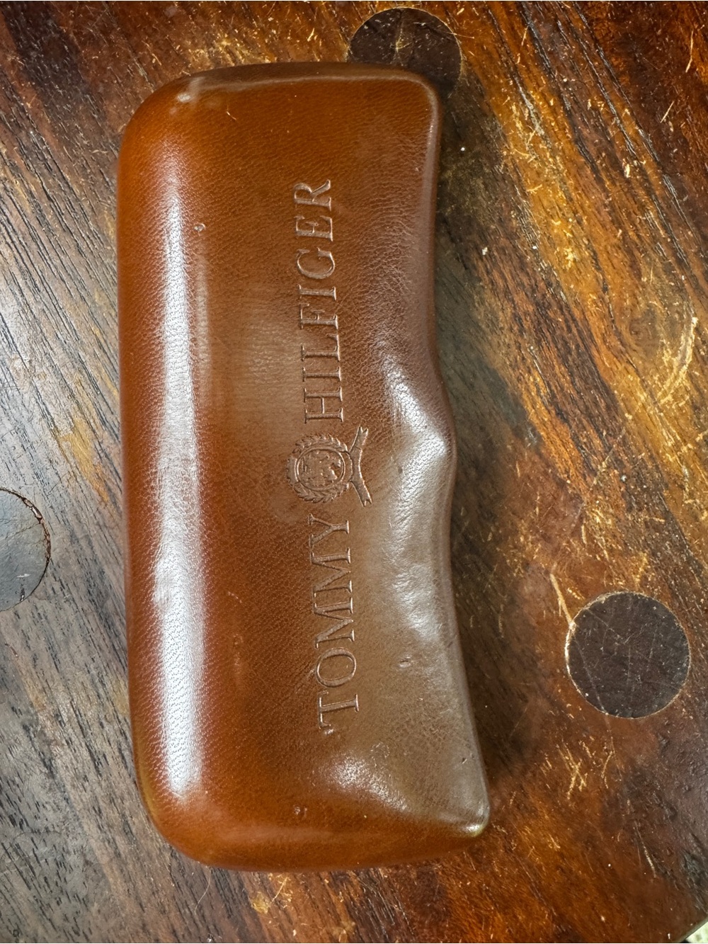 Tommy Hilfiger Brown Leather Sunglasses Case